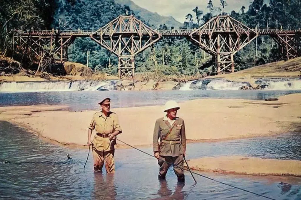 Bridge over the river on the film