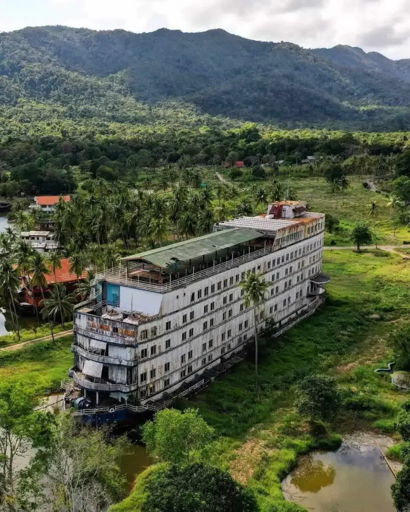 The Galaxy ship is a ghost ship that has been docked in an inlet on Koh Chang Island for years